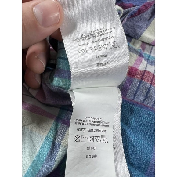 Ralph Lauren Shirt Mens Big 3X Blue Indian Madras Plaid Short Sleeve Cotton - Picture 11 of 15